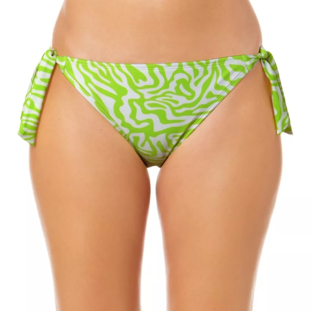 Salt + Cove juniors Size S Side Tie Green Zebra Print Bikini Bottom NWT